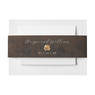 Bandeau De Faire-part Mariage rose or ornemental