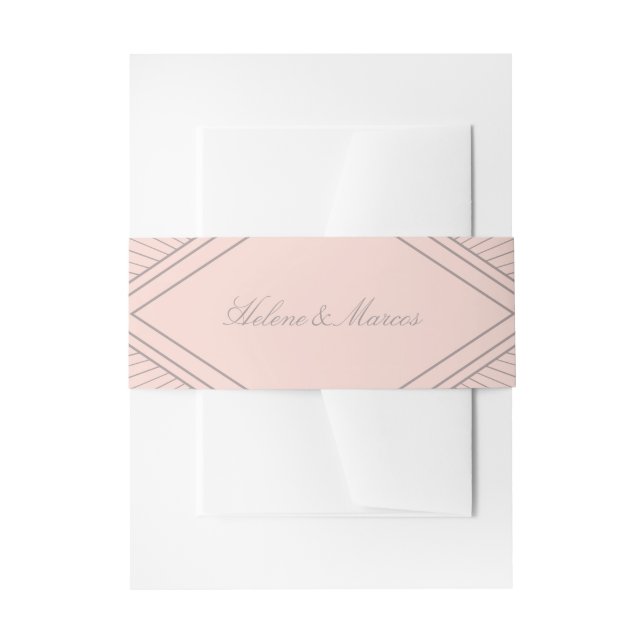 Bandeau De Faire-part Mariage rose rose carreau Art déco (Devant example)