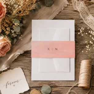 Bandeau De Faire-part Mariage rustique aquarelle coucher de soleil sur l