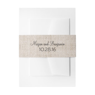 Bandeau De Faire-part Mariage rustique de toile de jute