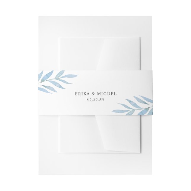 Bandeau De Faire-part Mariage rustique Dusty Bleu Botanique Élégant (Devant example)