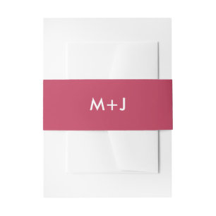 Bandeau De Faire-part Mariage simple de monogramme magenta simple
