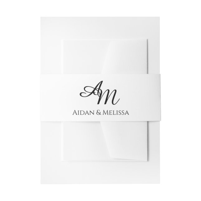 Bandeau De Faire-part Mariage simple de monogramme noir et blanc (Devant example)