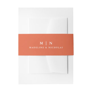 Bandeau De Faire-part Mariage simple moderne orange coucher de soleil à