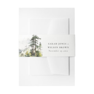 Bandeau De Faire-part Mariage Sketch Paysage de montagne de Soft Woods