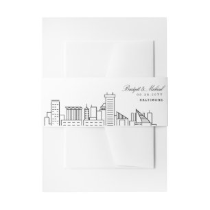 Bandeau De Faire-part Mariage Skyline Baltimore  