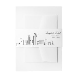 Bandeau De Faire-part Mariage Skyline San Diego