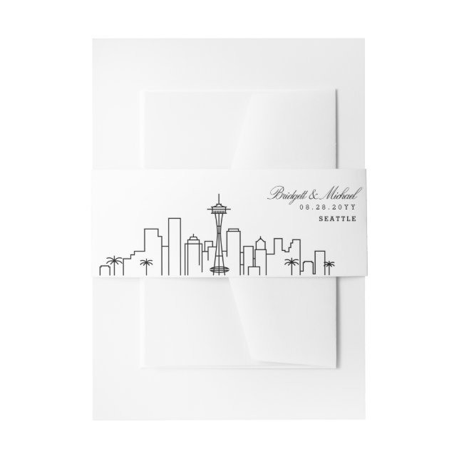 Bandeau De Faire-part Mariage Skyline Seattle | (Devant example)