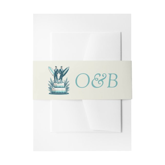 Bandeau De Faire-part Mariage surf Grooms (Devant example)