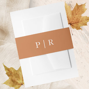 Bandeau De Faire-part Mariage Terracotta Automnal Monogramme Moderne
