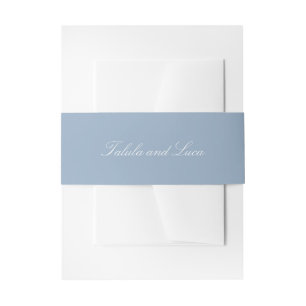 Bandeau De Faire-part Mariage Traditionnel Bleu Poussiéreux Élégant