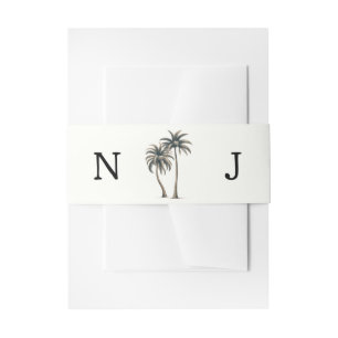 Bandeau De Faire-part Mariage Tropical Rustique au Bord de la Mer aux Pa