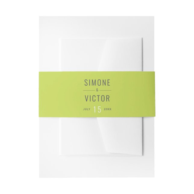 Bandeau De Faire-part Mariage vert citronnelle moderne (Devant example)