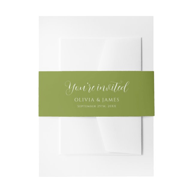 Bandeau De Faire-part Mariage vert de mousse Whimsical (Devant example)