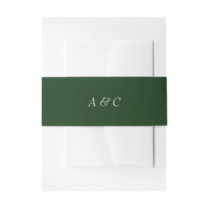 Bandeau De Faire-part Mariage vert de texte blanc monogramme personnalis