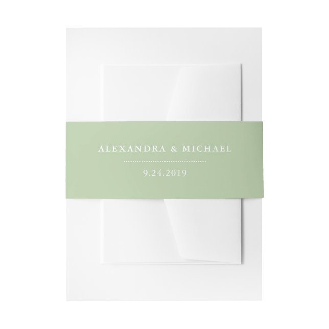 Bandeau De Faire-part Mariage vert et blanc botanique (Devant example)
