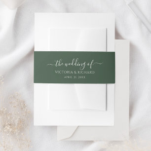 Bandeau De Faire-part Mariage Vert Foncé