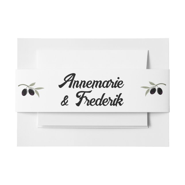 Bandeau De Faire-part Mariage vert olive moderne (Devant Example)