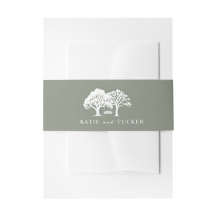 Bandeau De Faire-part Mariage Vert Sauge Balançoires Arbres