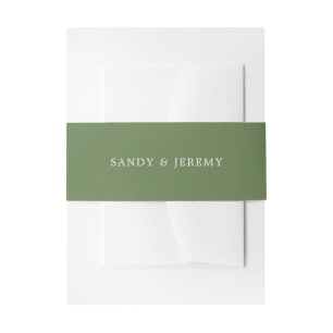 Bandeau De Faire-part Mariage vert simple couleur solide