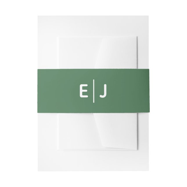 Bandeau De Faire-part Mariage vert solide (Devant example)