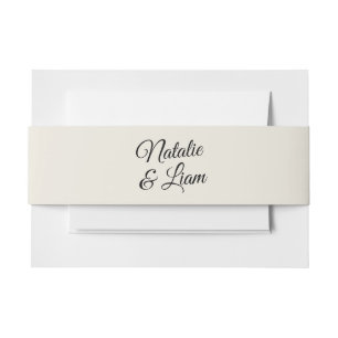 Bandeau De Faire-part Mariage Whimsical moderne noir et crémeux