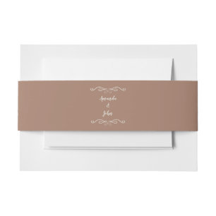 Bandeau De Faire-part Mariages élégants Calligraphie classique Mocha Bro