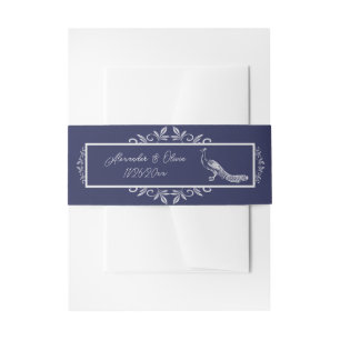 Bandeau De Faire-part Marine Peacock Flourd Invitation Belly Band
