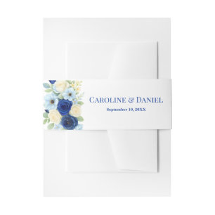 Bandeau De Faire-part Marine Royal Bue Mariage Aquarelle couleur ivoire