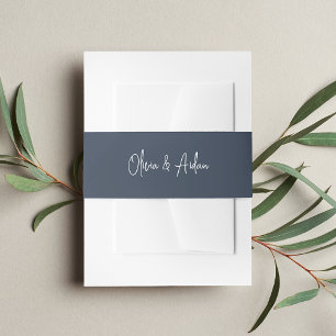Bandeau De Faire-part Marine solide + Mariage de lettres blanches manusc
