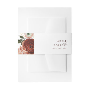 Bandeau De Faire-part Marsala Autumn Floral   Blanc