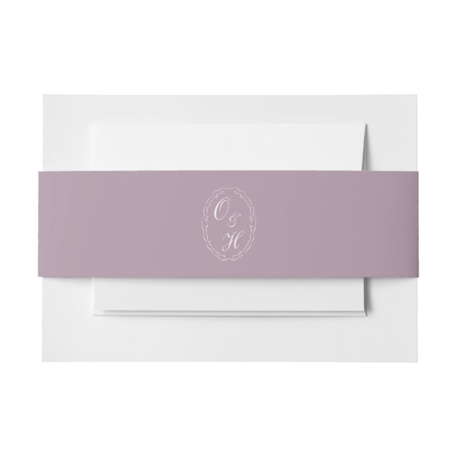 Bandeau De Faire-part Mauve Monogram Wedding Belly Band (Devant Example)
