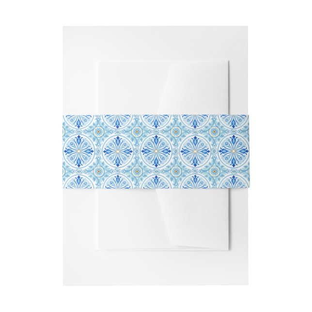 Bandeau De Faire-part Mediterranean Tile Pattern | Amalfi Coast Wedding (Devant example)