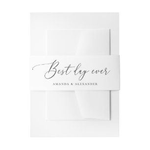 Bandeau De Faire-part Meilleure journée. Élégant minimaliste mariage cla