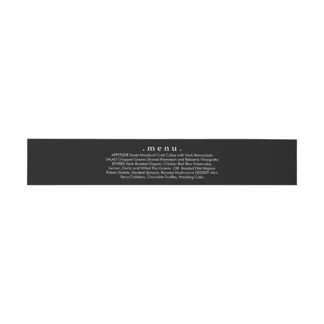 Bandeau De Faire-part Menu mariage Invitation ou bande de ventre Napkin (Plat)