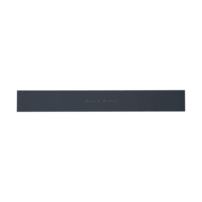 Bandeau De Faire-part Midnight Blue Calligraphy Mariage Belly Band (Plat)