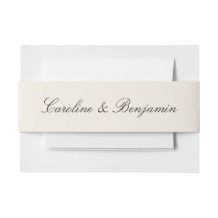 Bandeau De Faire-part Mini-ivoire Script Élégant Noms de Mariage