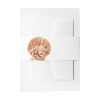 Bandeau De Faire-part Minimal Sea Shell Invitation Belly Band (Tan)