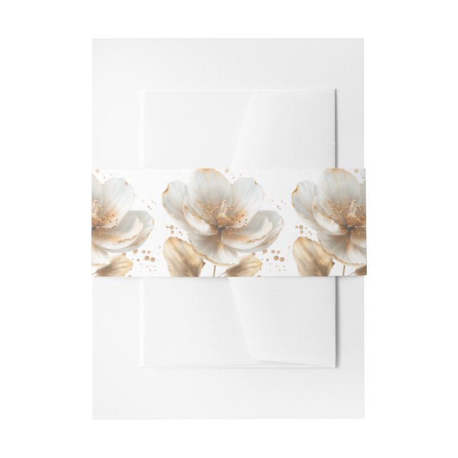 Bandeau De Faire-part Minimalist White and Gold Wedding  (Devant example)