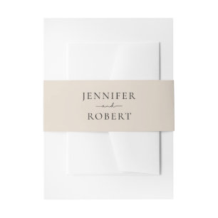 Bandeau De Faire-part Minimaliste Beige clair Invitation Bande de ventre