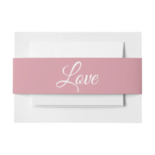 Bandeau De Faire-part Minimaliste Élégant Amour Moderne Mariage Rose