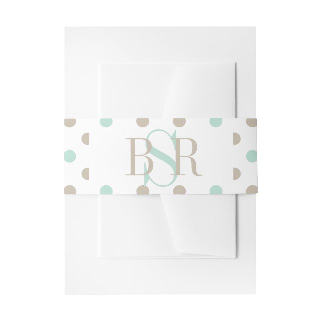 Bandeau De Faire-part MINT BISQUE POINTS STRIPES Belly Band (Devant example)
