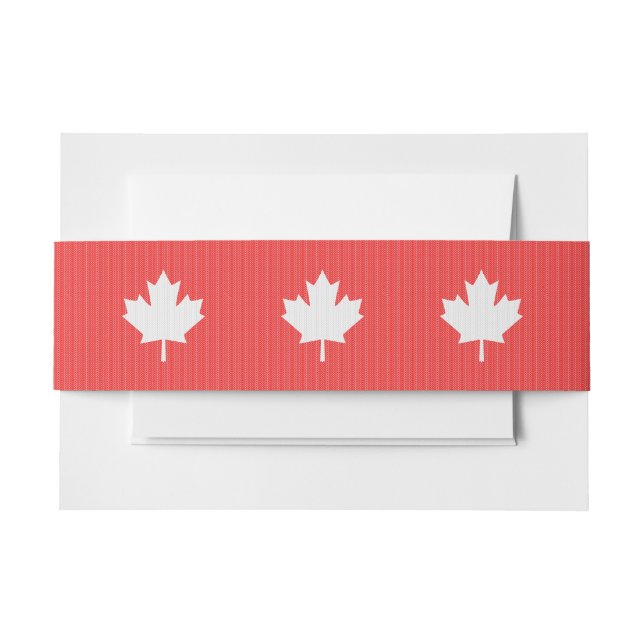 Bandeau De Faire-part Modèle Knit Maple Leaf Tricot Motif (Devant Example)