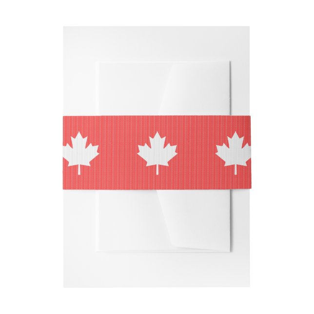 Bandeau De Faire-part Modèle Knit Maple Leaf Tricot Motif (Devant example)