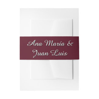 Bandeau De Faire-part Modern Burgundy Calligraphy Personalized Names