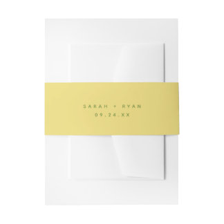 Bandeau De Faire-part Modern Lemon Yellow Bride & Groom Names Wedding