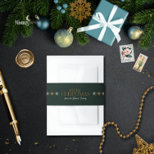 Modern Snowflake Holiday Invitation Belly Band