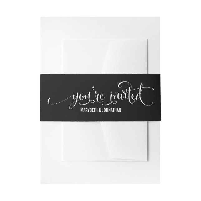 Bandeau De Faire-part Modern We Do Script Mariage Belly Band (Devant example)