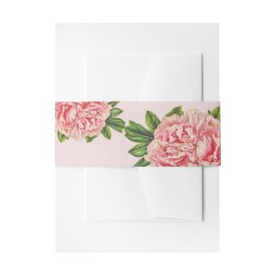 Bandeau De Faire-part MODERNE jolie fleur de pivoine rose vintage