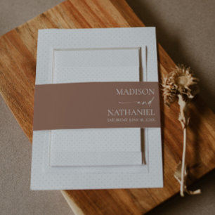 Bandeau De Faire-part Moderne minimaliste élégant Mocha Mousse Mariage